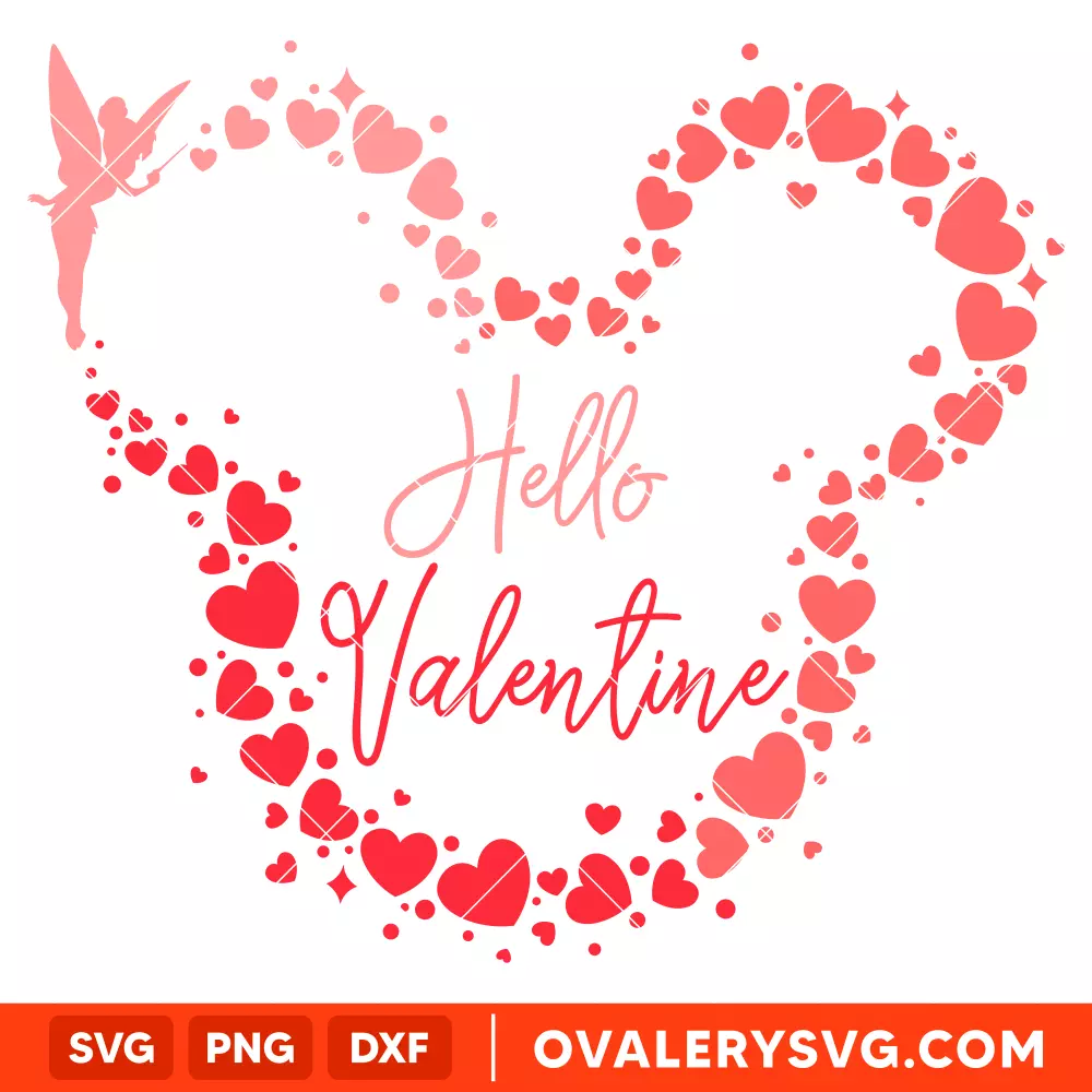 Fairy Hearts Mickey Mouse SVG, Valentine’s Day SVG, Disney SVG, Cricut, Silhouette SVG PNG Cut File