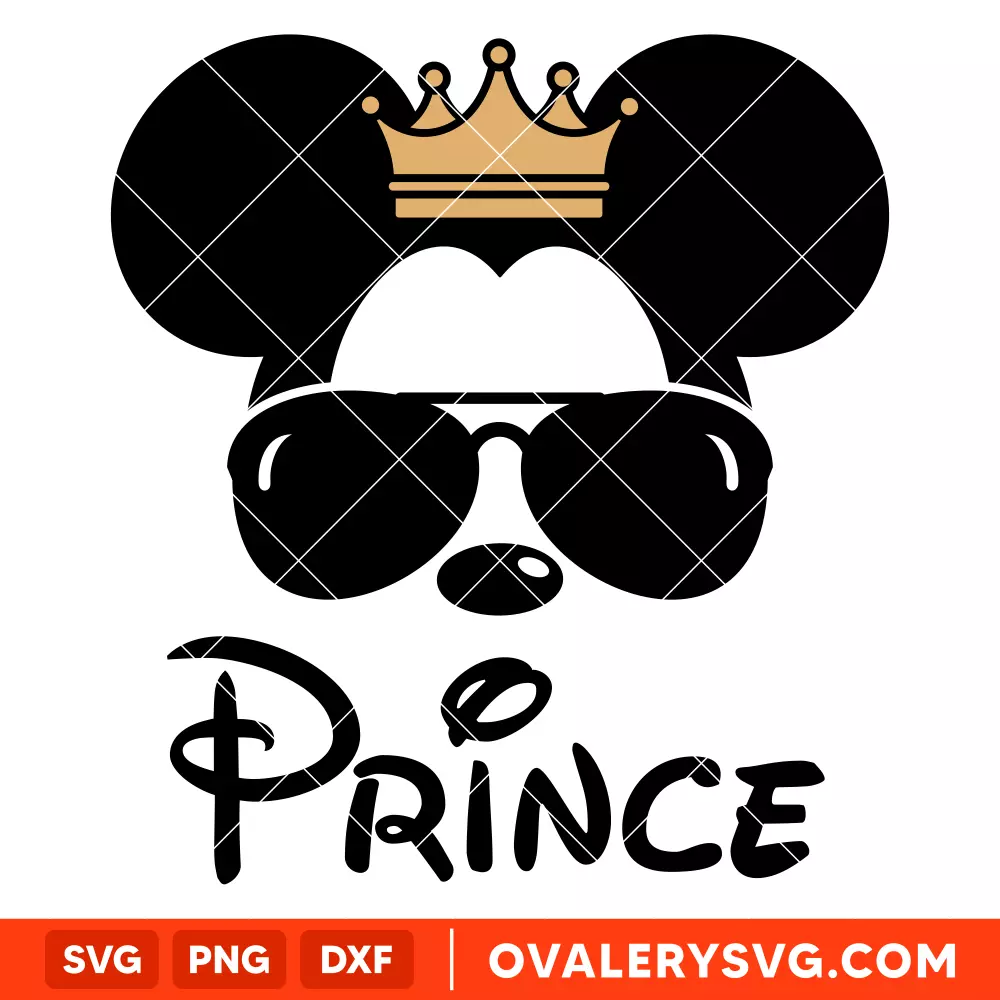 Mickey Head Prince SVG, Family SVG, Disney SVG,  Cricut, Silhouette SVG PNG Cut File