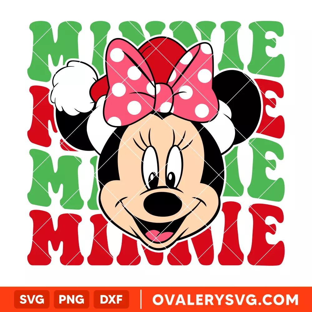 Minnie Christmas SVG, Christmas SVG, Disney Friends SVG, Cricut, Silhouette SVG PNG Cut File
