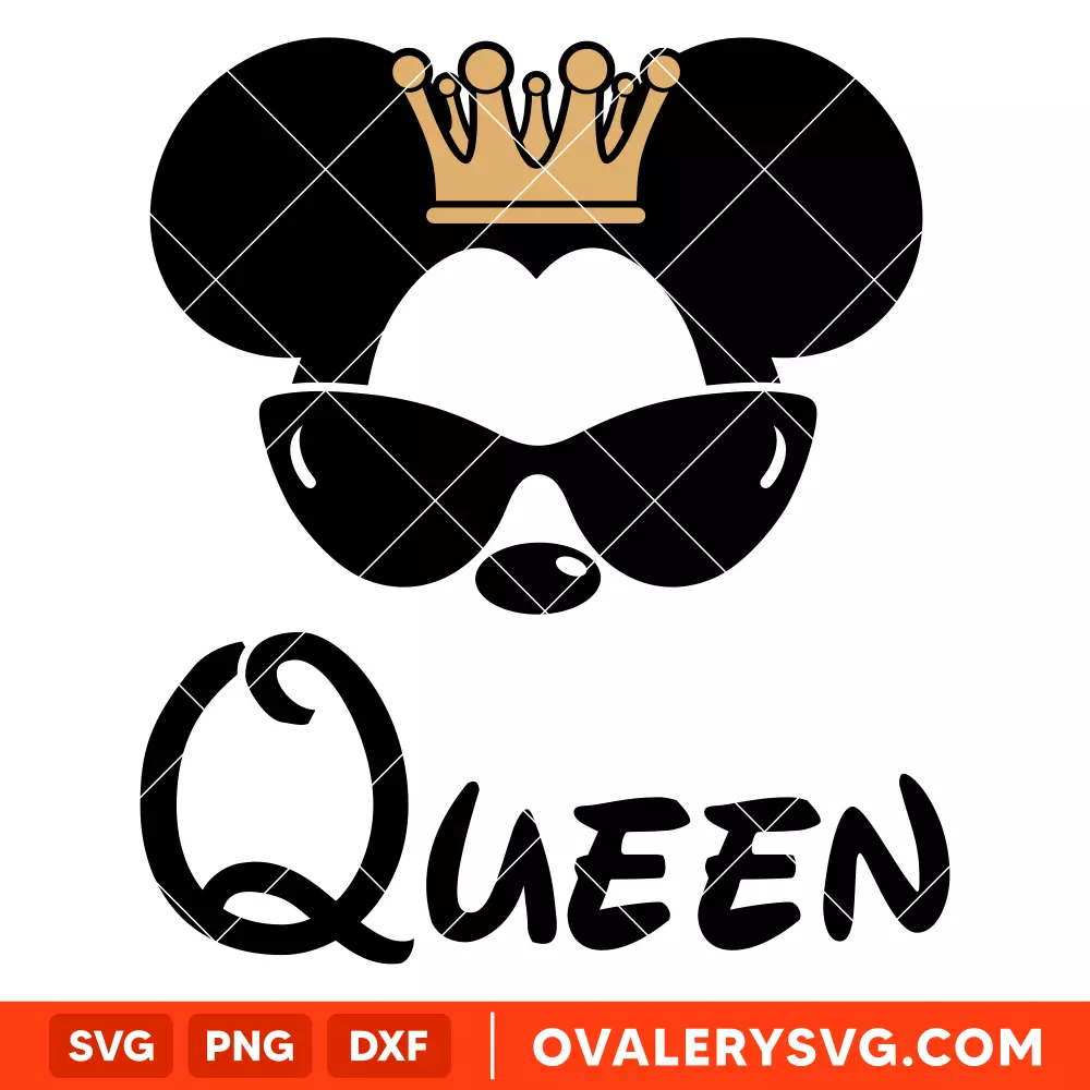 Minnie Head Queen SVG, Family SVG, Disney SVG,  Cricut, Silhouette SVG PNG Cut File