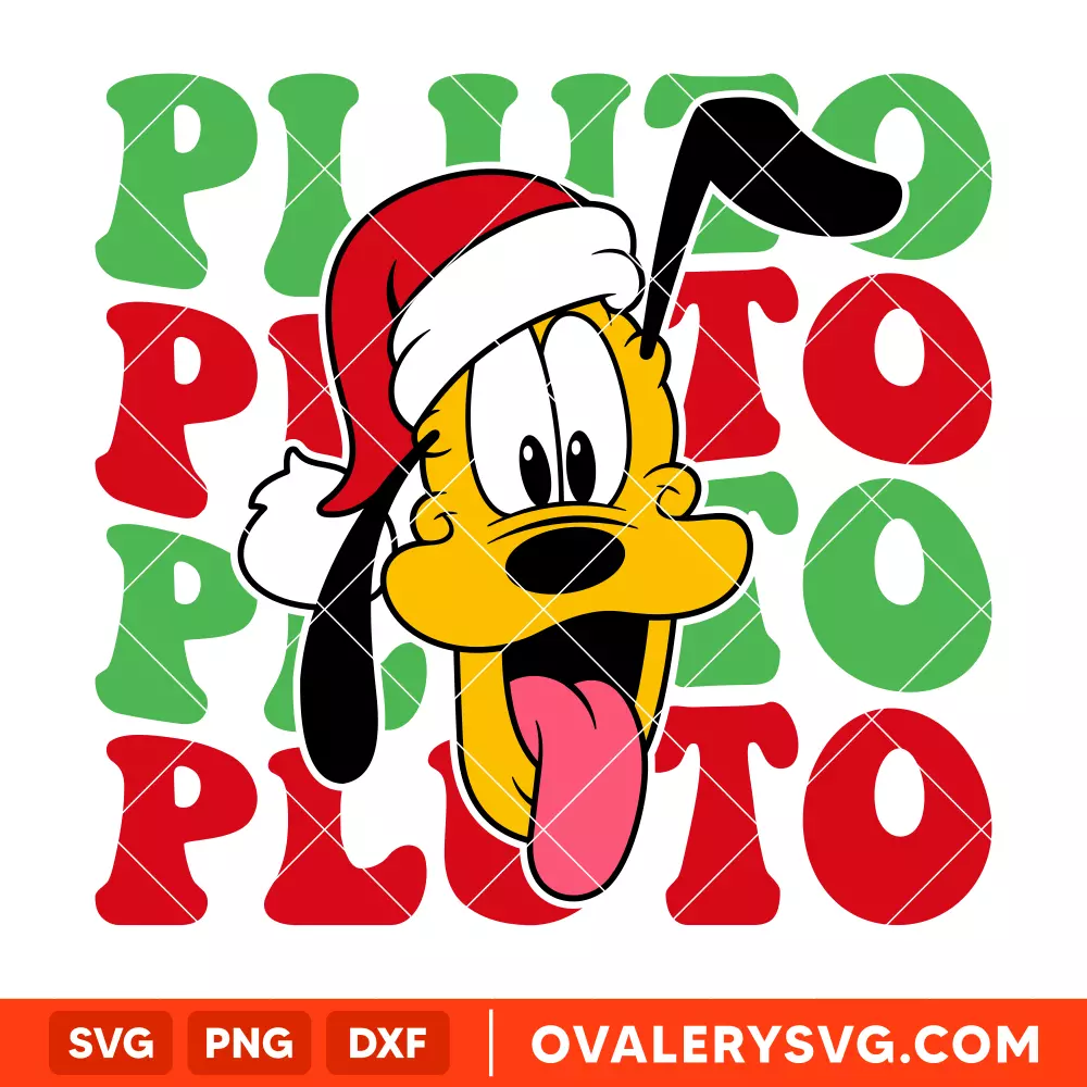 Pluto Christmas SVG, Christmas SVG, Disney Friends SVG, Cricut, Silhouette SVG PNG Cut File