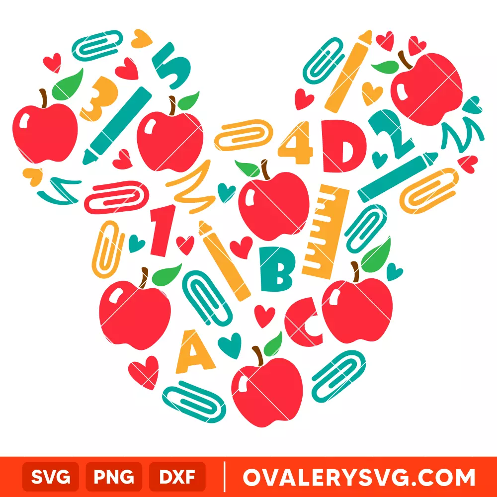 School Teacher Mickey SVG, Disney SVG, Graduation SVG, Cricut, Silhouette SVG PNG Cut File