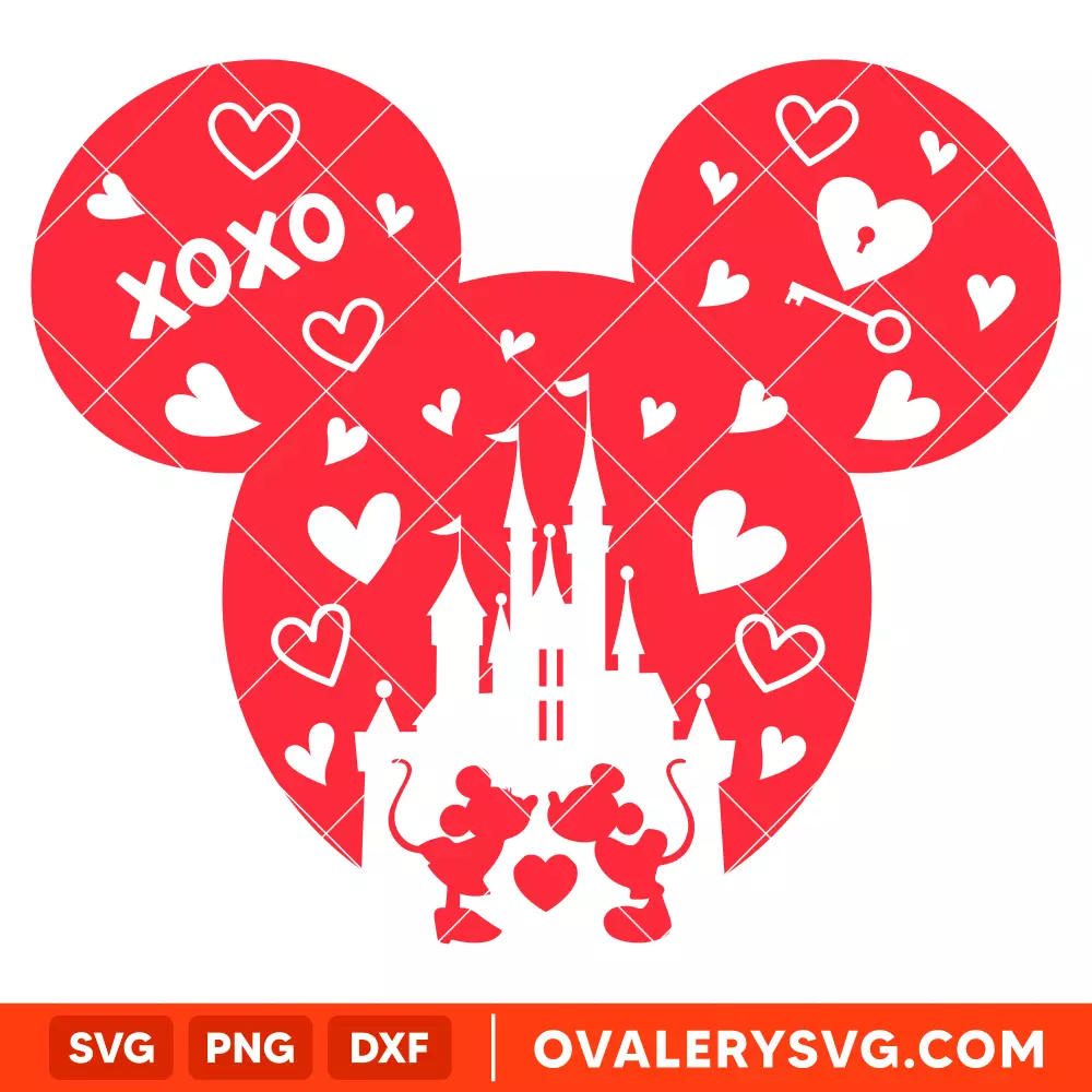 Valentine Mickey SVG, Valentine’s Day SVG, Disney SVG, Cricut, Silhouette SVG PNG Cut File