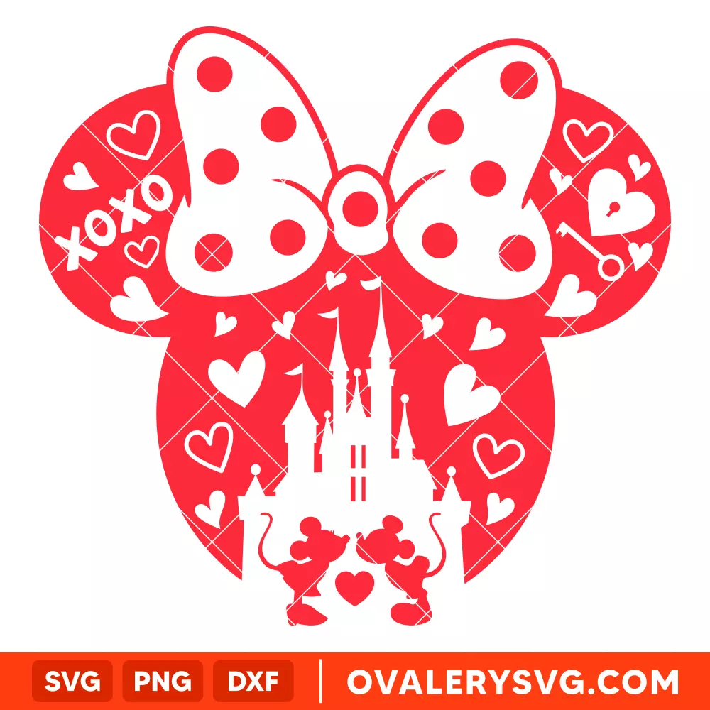 Valentine Minnie SVG, Valentine’s Day SVG, Disney SVG, Cricut, Silhouette SVG PNG Cut File