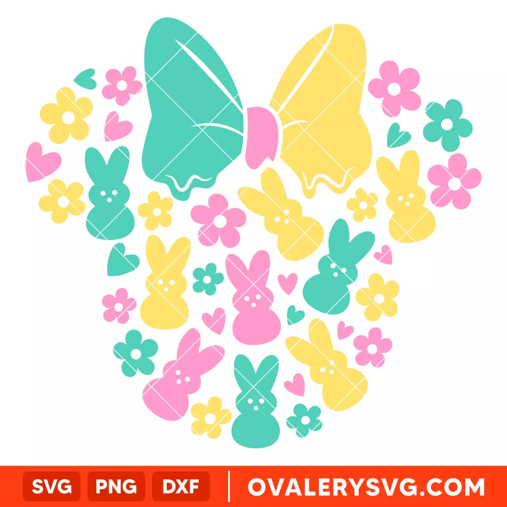 Easter Donut Minnie  SVG, Happy Easter SVG, Disney SVG, Cricut, Silhouette SVG PNG Cut File