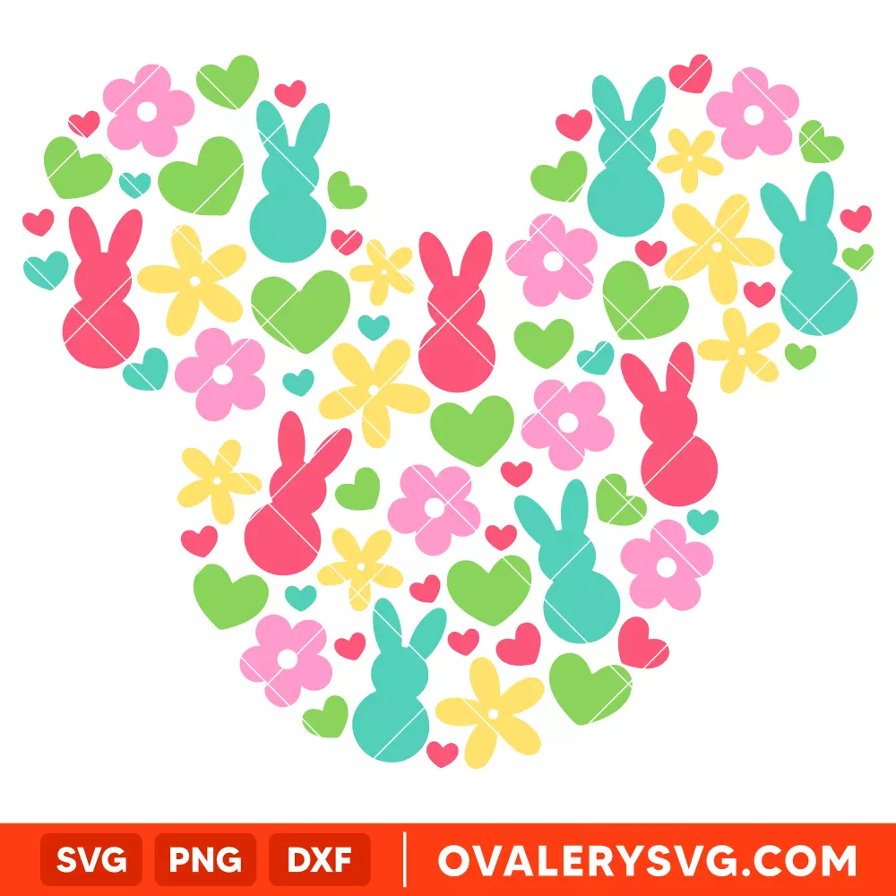 Easter Mickey Mouse SVG, Happy Easter SVG, Disney SVG, Cricut, Silhouette SVG PNG Cut File