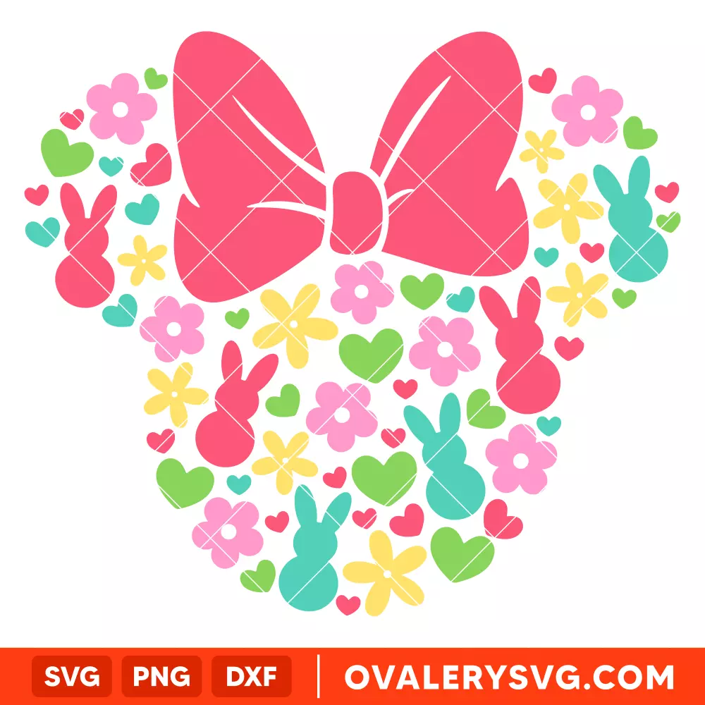 Easter Minnie Mouse SVG, Happy Easter SVG, Disney SVG, Cricut, Silhouette SVG PNG Cut File