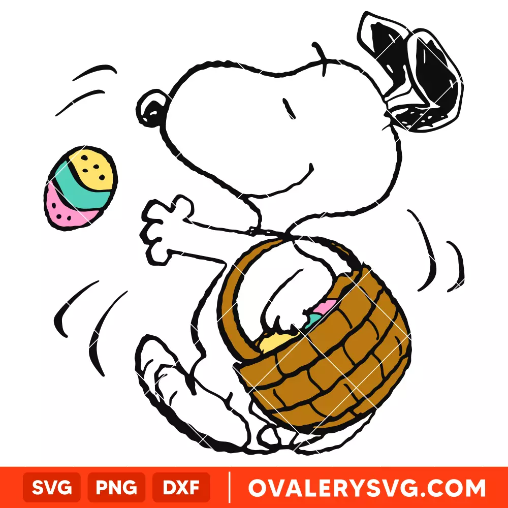 Easter Snoopy SVG, Happy Easter SVG, Peanuts SVG, Cricut, Silhouette SVG PNG Cut File