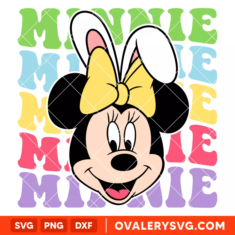 Minnie Easter Bunny SVG, Happy Easter SVG, Disney SVG, Cricut, Silhouette SVG PNG Cut File