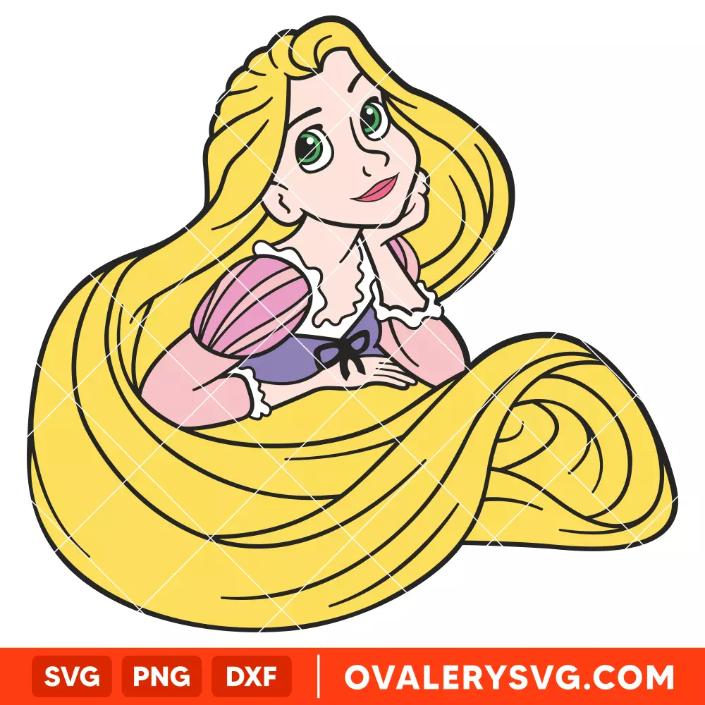 Princess Rapunzel SVG, Tangled SVG, Disney Princess SVG, Cricut, Silhouette SVG PNG Cut File