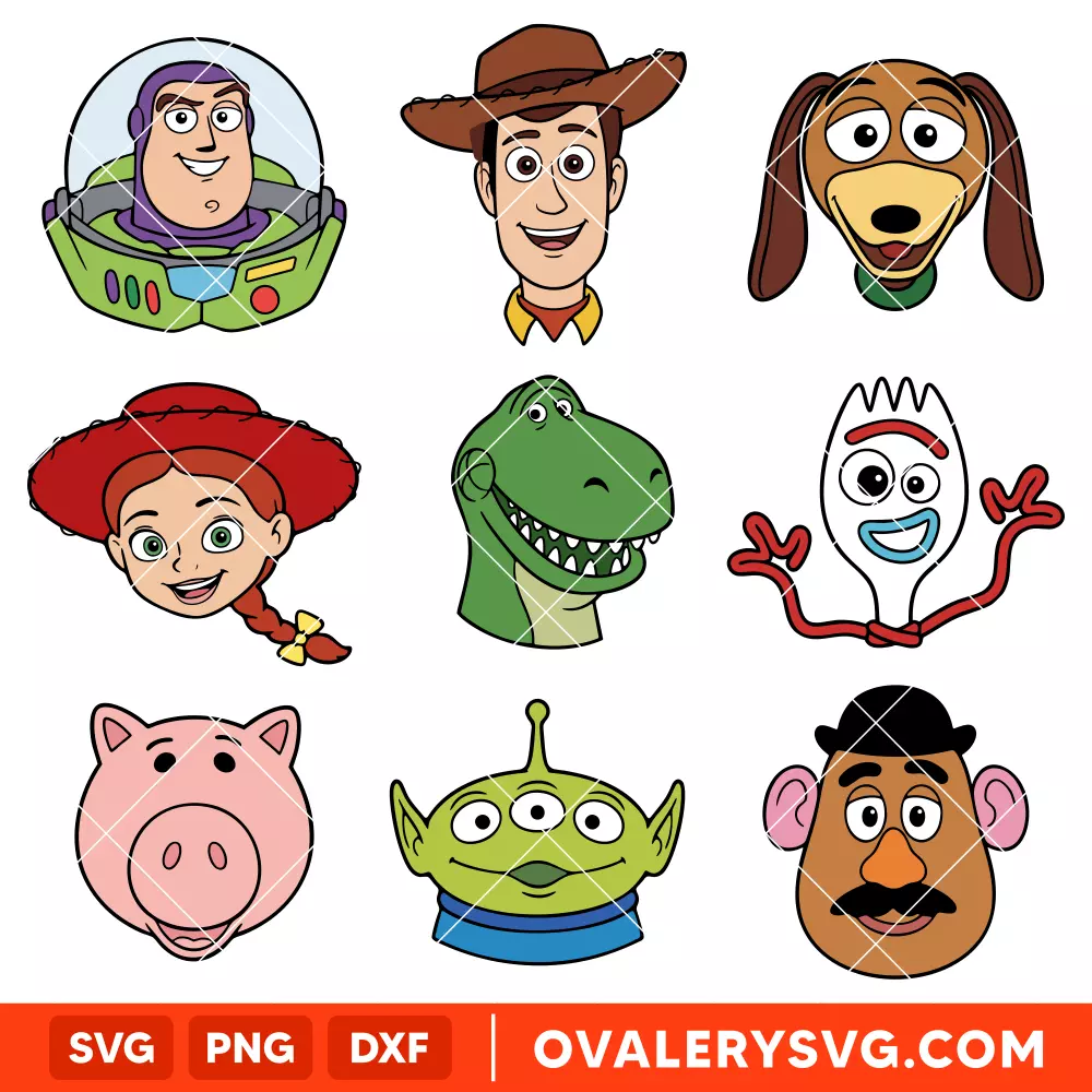 Toy Story Characters Bundle SVG, Disney SVG,  Cricut, Silhouette SVG PNG Cut File