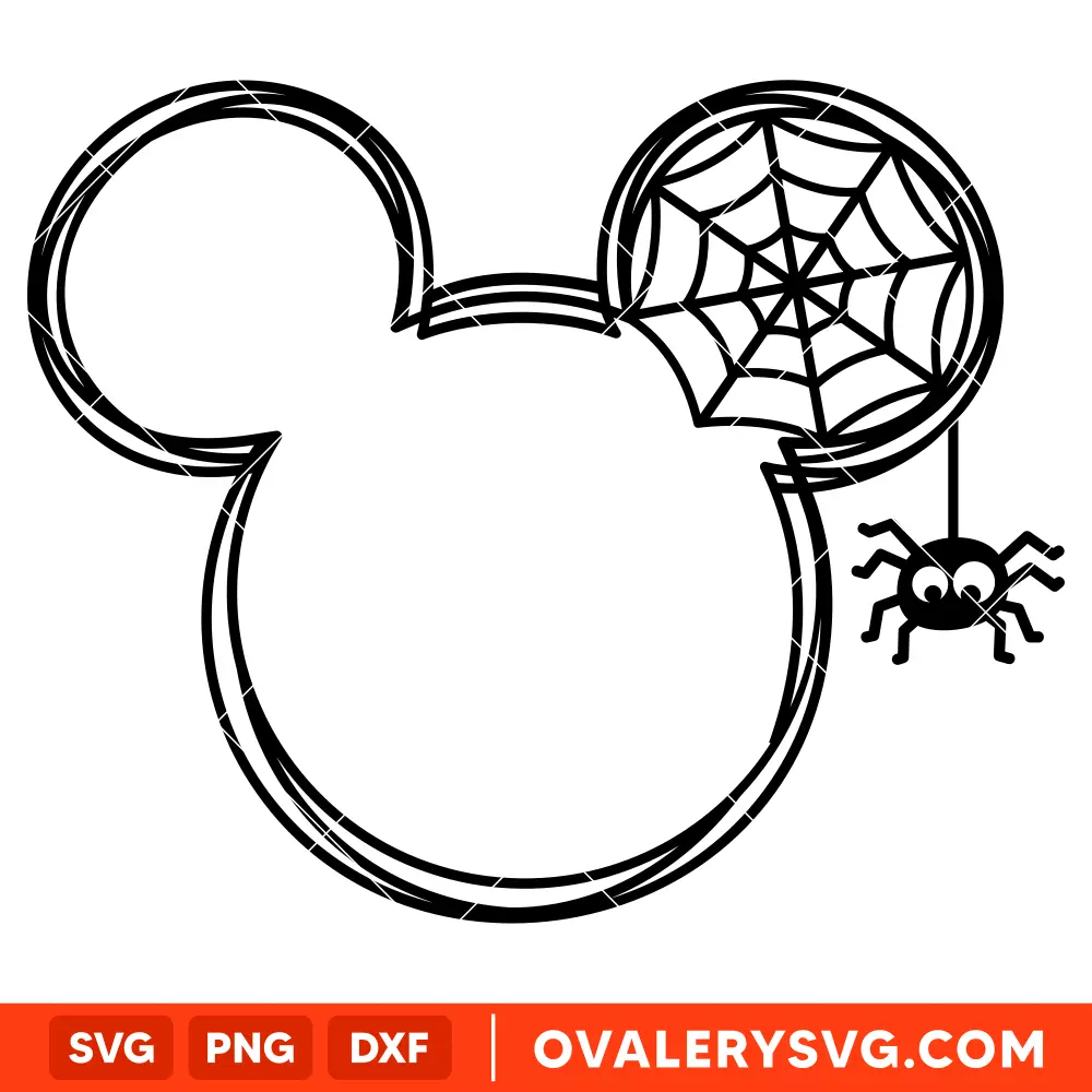 Mickey Mouse Spiderweb SVG, Halloween SVG, Disney SVG | Instant Download SVG PNG Cut File for Cricut & Silhouette