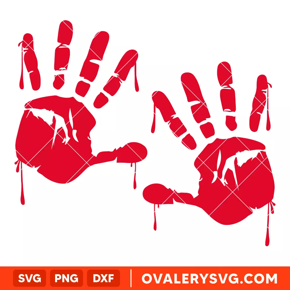 Bloody Hands SVG, Halloween SVG, Horror Movie SVG, Cricut, Silhouette SVG PNG Cut File
