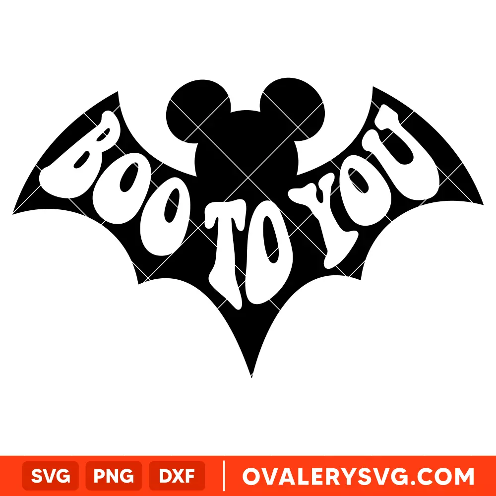 Boo to You Bat Mickey SVG, Halloween SVG, Disney SVG | Instant Download SVG PNG Cut File for Cricut & Silhouette