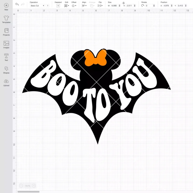 Boo to You Bat Minnie SVG, Halloween SVG, Disney SVG | Instant Download SVG PNG Cut File for Cricut & Silhouette - Image 2