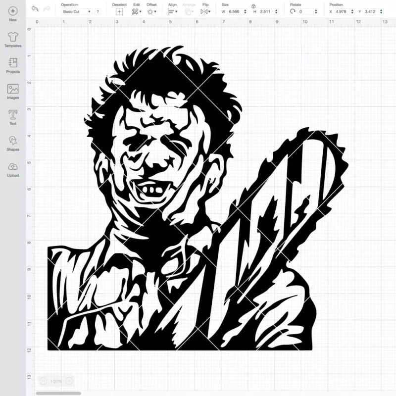 Chainsaw Leather face SVG, Halloween SVG, Horror Movie SVG | Instant Download SVG PNG Cut File for Cricut & Silhouette - Image 2