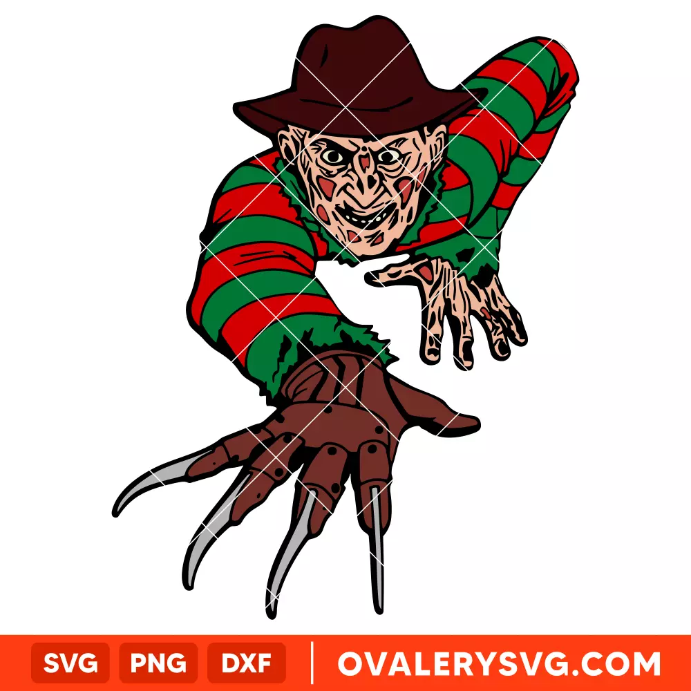 Freddy Krueger Nightmare SVG, Halloween SVG, Horror Movie SVG, Cricut, Silhouette SVG PNG Cut File