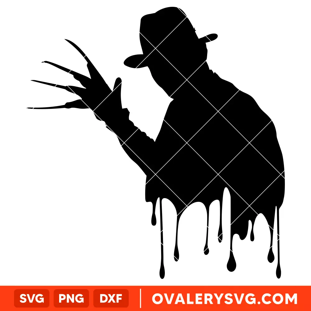 Freddy Krueger Silhouette SVG, Halloween SVG, Horror Movie SVG, Cricut, Silhouette SVG PNG Cut File