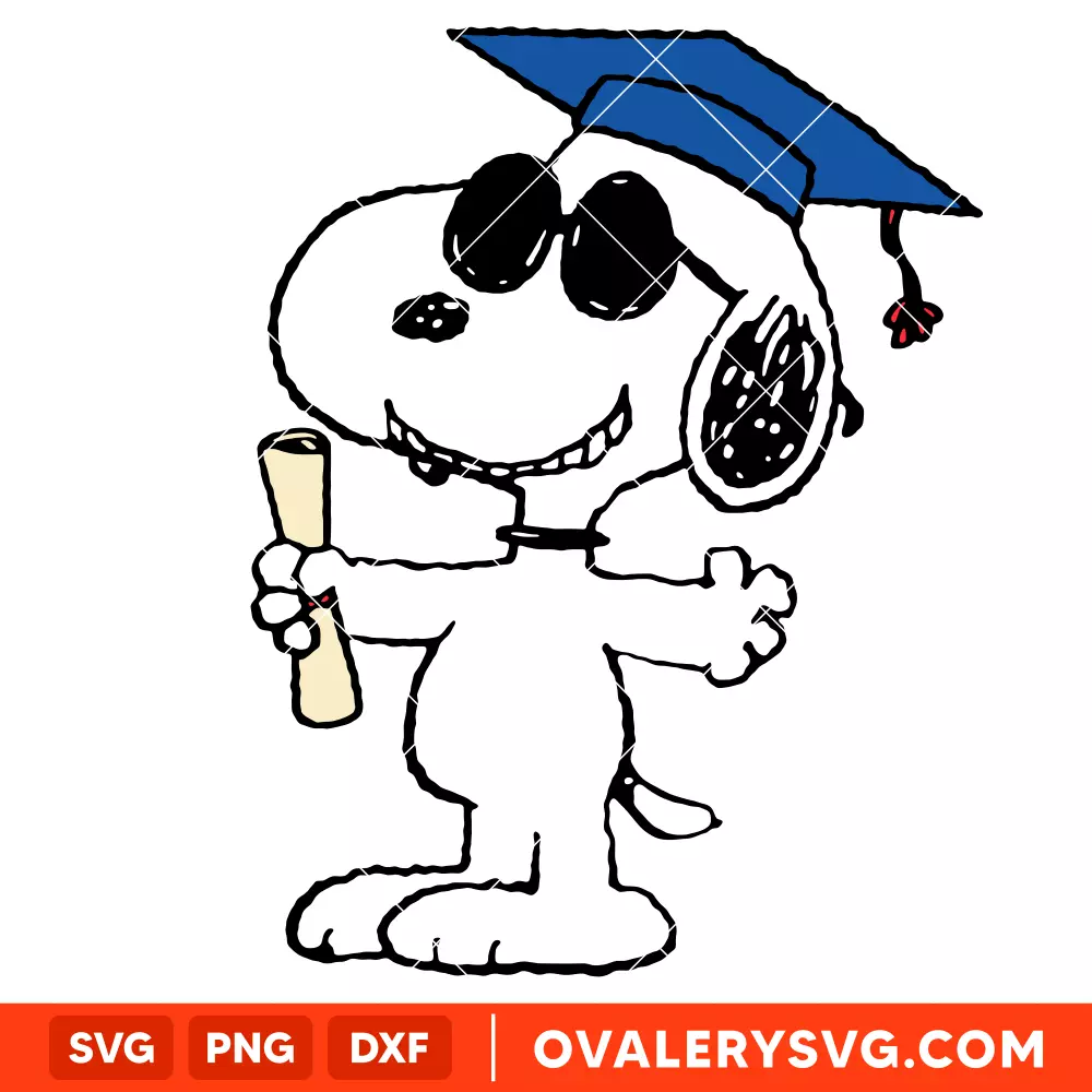Graduate Snoopy SVG, Graduation SVG, Peanuts SVG, Cricut, Silhouette SVG PNG Cut File