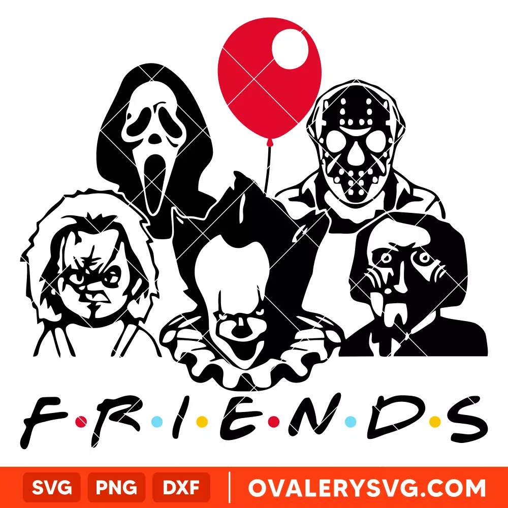 Horror Movie Friends SVG, Halloween SVG, Horror Movie SVG, Cricut, Silhouette SVG PNG Cut File