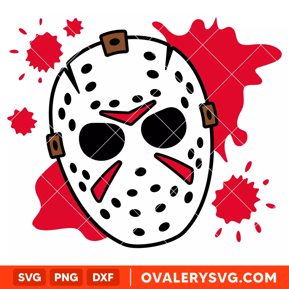 Jason Bloody Mask SVG, Halloween SVG, Horror Movie SVG, Cricut, Silhouette SVG PNG Cut File