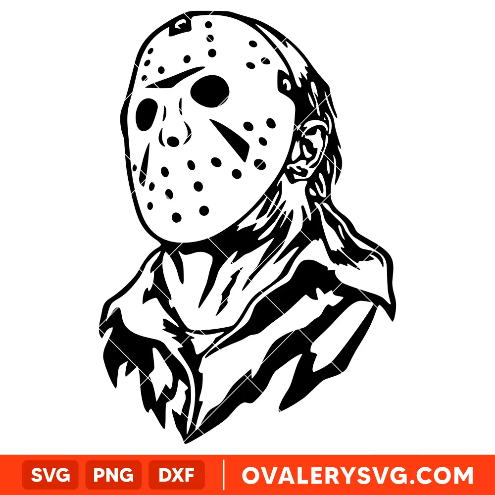 Jason Voorhees Hockey Mask SVG, Halloween SVG, Horror Movie SVG, Cricut, Silhouette SVG PNG Cut File