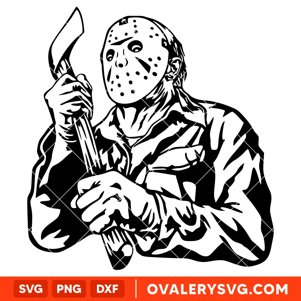 Jason Voorhees with Axe SVG, Halloween SVG, Horror Movie SVG, Cricut, Silhouette SVG PNG Cut File