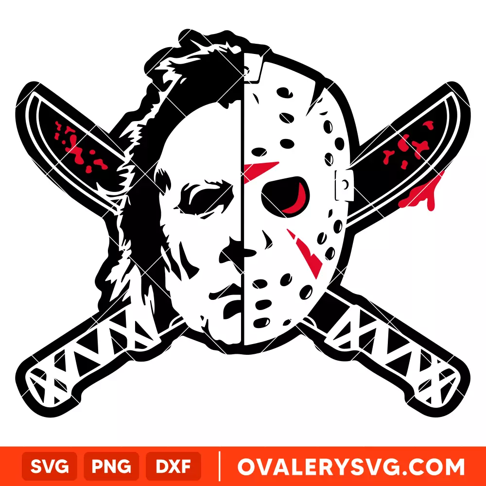 Michael Myers & Jason Slasher SVG, Halloween SVG, Horror Movie SVG, Cricut, Silhouette SVG PNG Cut File