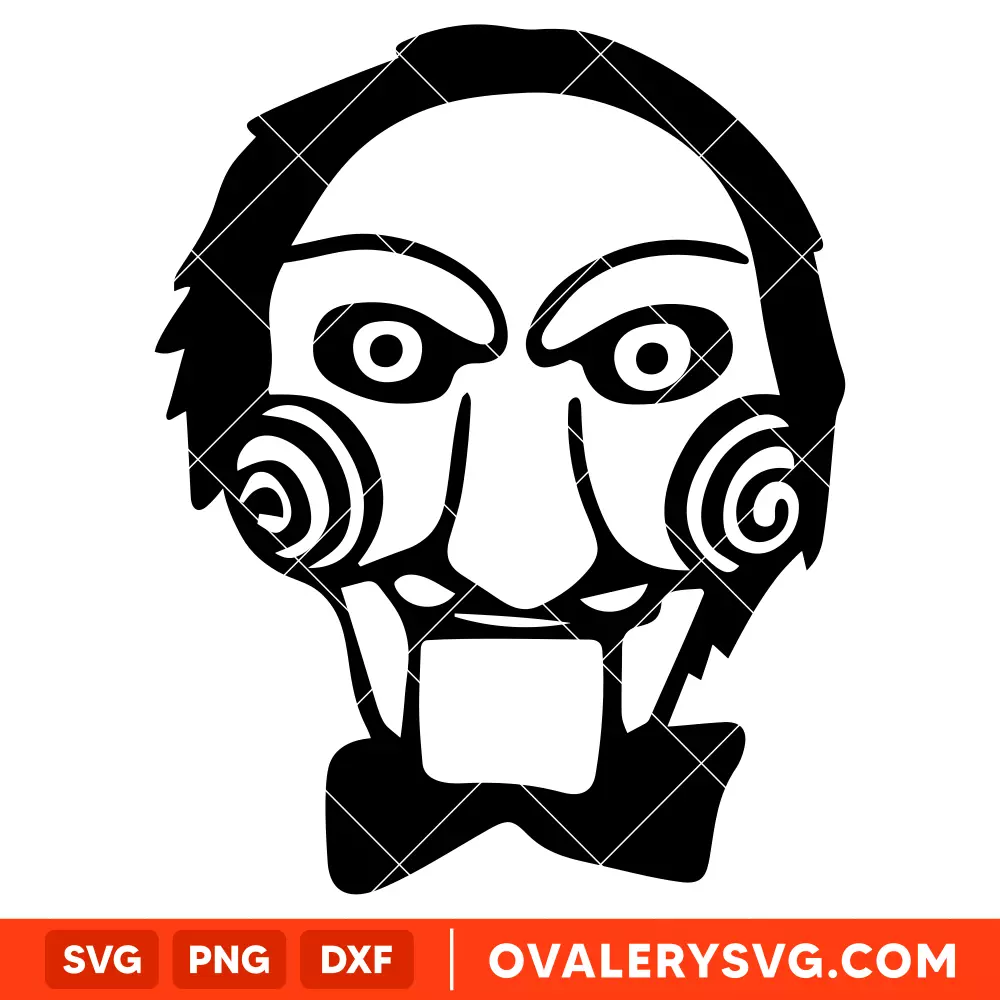 Saw Face Sketch SVG, Halloween SVG, Horror Movie SVG, Cricut, Silhouette SVG PNG Cut File