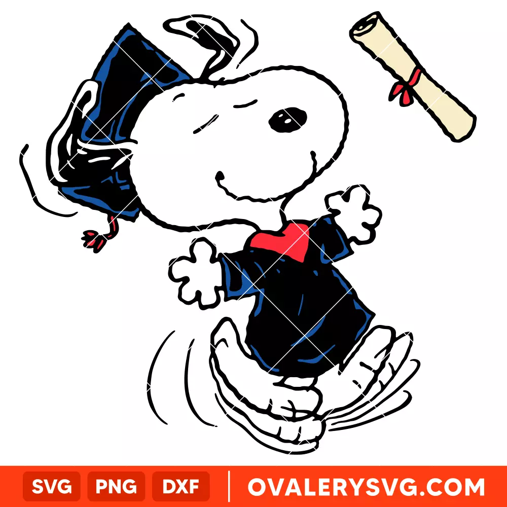 Snoopy Graduate SVG, Graduation SVG, Peanuts SVG, Cricut, Silhouette SVG PNG Cut File