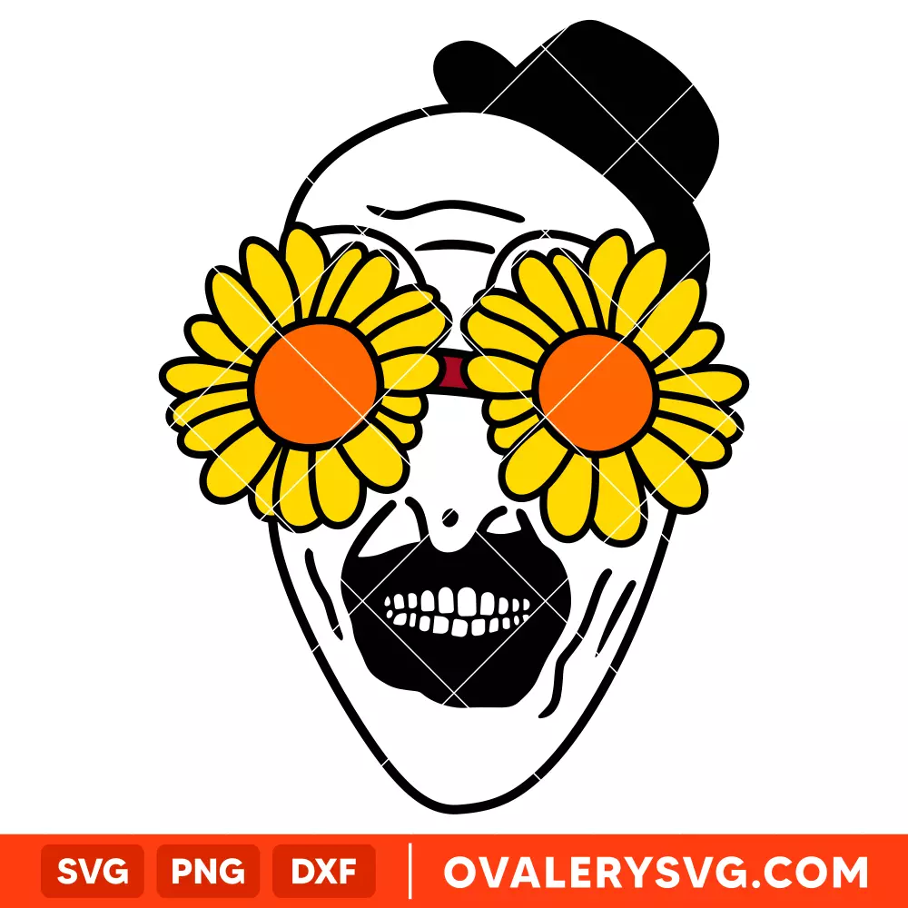 Art The Clown Face SVG, Halloween SVG, Horror Movie SVG, Cricut, Silhouette SVG PNG Cut File