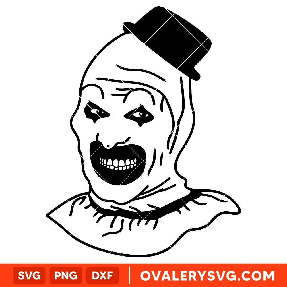 Art The Clown Terrifier SVG, Halloween SVG, Horror Movie SVG, Cricut, Silhouette SVG PNG Cut File