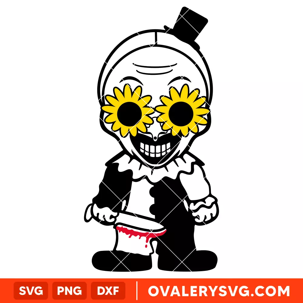 Art The Clown Terrifier SVG, Halloween SVG, Horror Movie SVG, Cricut, Silhouette SVG PNG Cut File