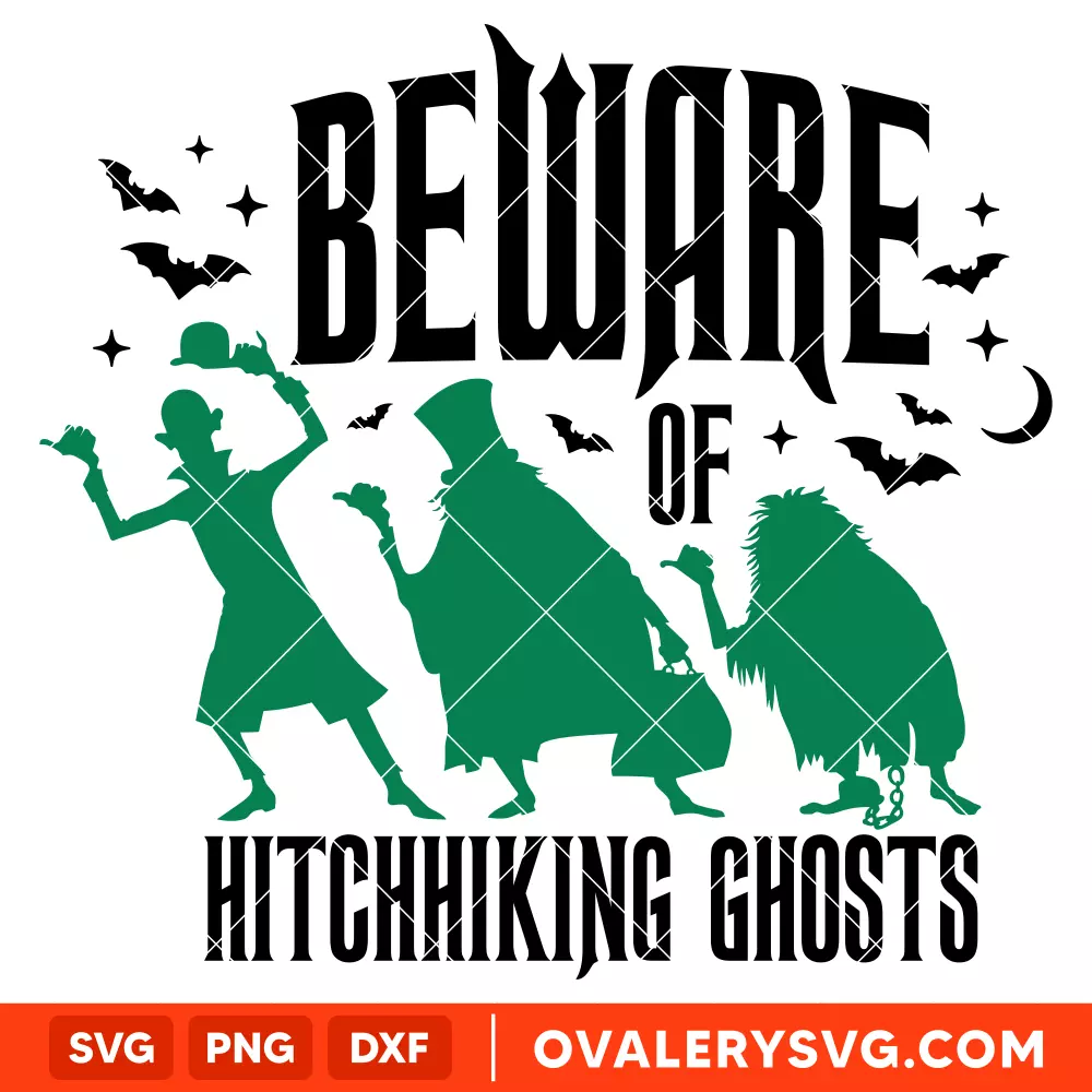 Beware of Hitchhiking Ghosts Haunted Mansion SVG, Halloween SVG, Horror Movie SVG, Cricut, Silhouette SVG PNG Cut File
