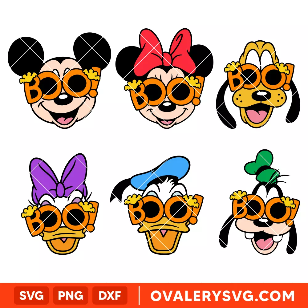 Boo Mickey and Friends Bundle SVG, Halloween SVG, Disney SVG, Cricut, Silhouette SVG PNG Cut File