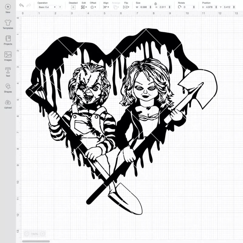 Chucky And Tiffany Dripping Heart SVG, Halloween SVG, Horror Movie SVG | Instant Download SVG PNG Cut File for Cricut & Silhouette - Image 2