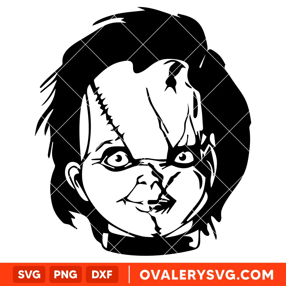Chucky Doll Head SVG, Halloween SVG, Horror Movie SVG, Cricut, Silhouette SVG PNG Cut File
