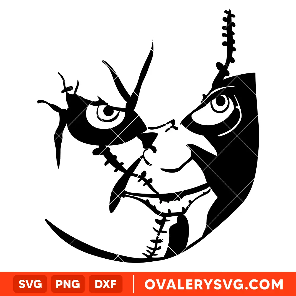 Chucky Face Killer Doll SVG, Halloween SVG, Horror Movie SVG, Cricut, Silhouette SVG PNG Cut File