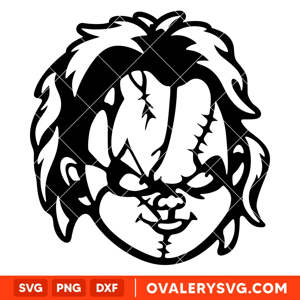 Chucky Face Scary Movie SVG, Halloween SVG, Horror Movie SVG, Cricut, Silhouette SVG PNG Cut File