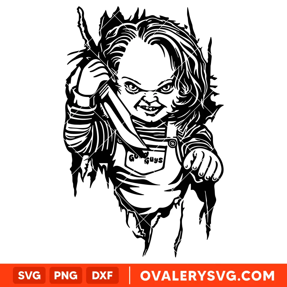Chucky Good Guys with a Knife SVG, Halloween SVG, Horror Movie SVG, Cricut, Silhouette SVG PNG Cut File