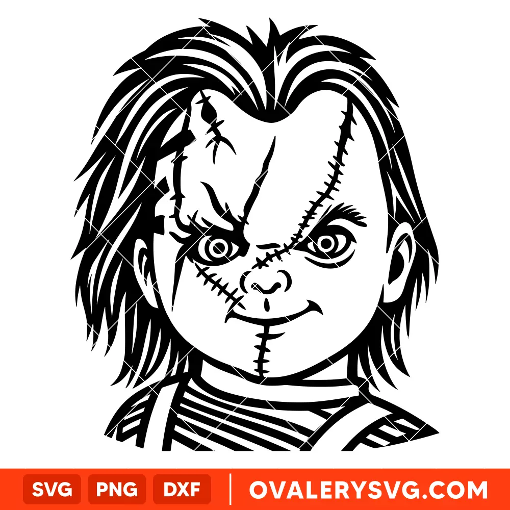 Chucky Horror Doll SVG, Halloween SVG, Horror Movie SVG, Cricut, Silhouette SVG PNG Cut File