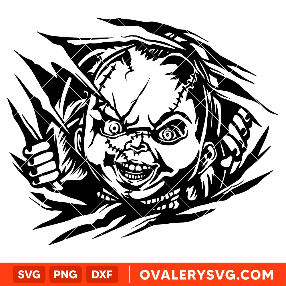 Chucky Peeking SVG, Halloween SVG, Horror Movie SVG, Cricut, Silhouette SVG PNG Cut File