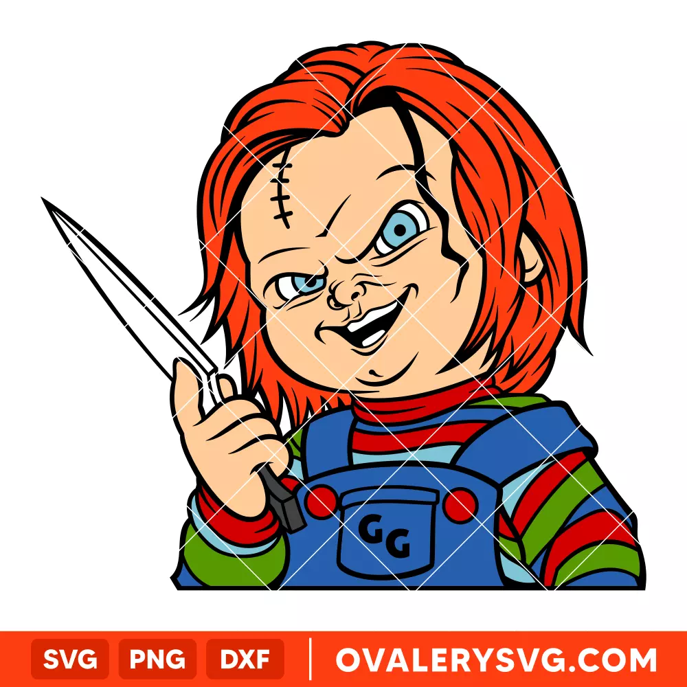 Chucky with a Knife SVG, Halloween SVG, Horror Movie SVG, Cricut, Silhouette SVG PNG Cut File