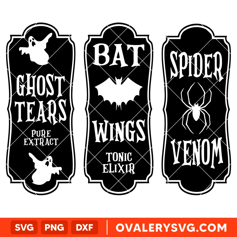 Halloween Potion Labels SVG, Halloween SVG, Cricut, Silhouette SVG PNG Cut File