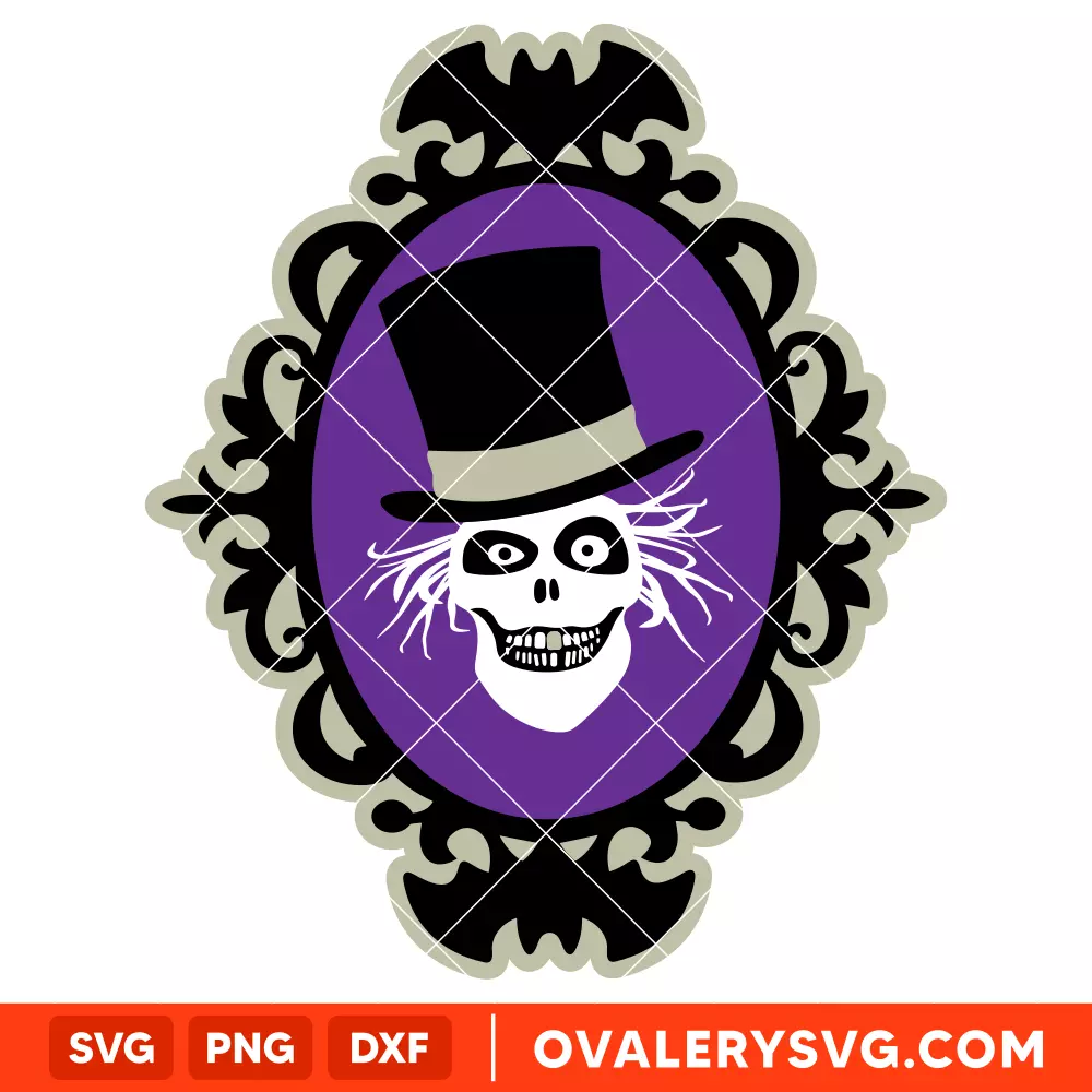 Hatbox Ghost Frame Haunted Mansion SVG, Halloween SVG, Horror Movie SVG, Cricut, Silhouette SVG PNG Cut File