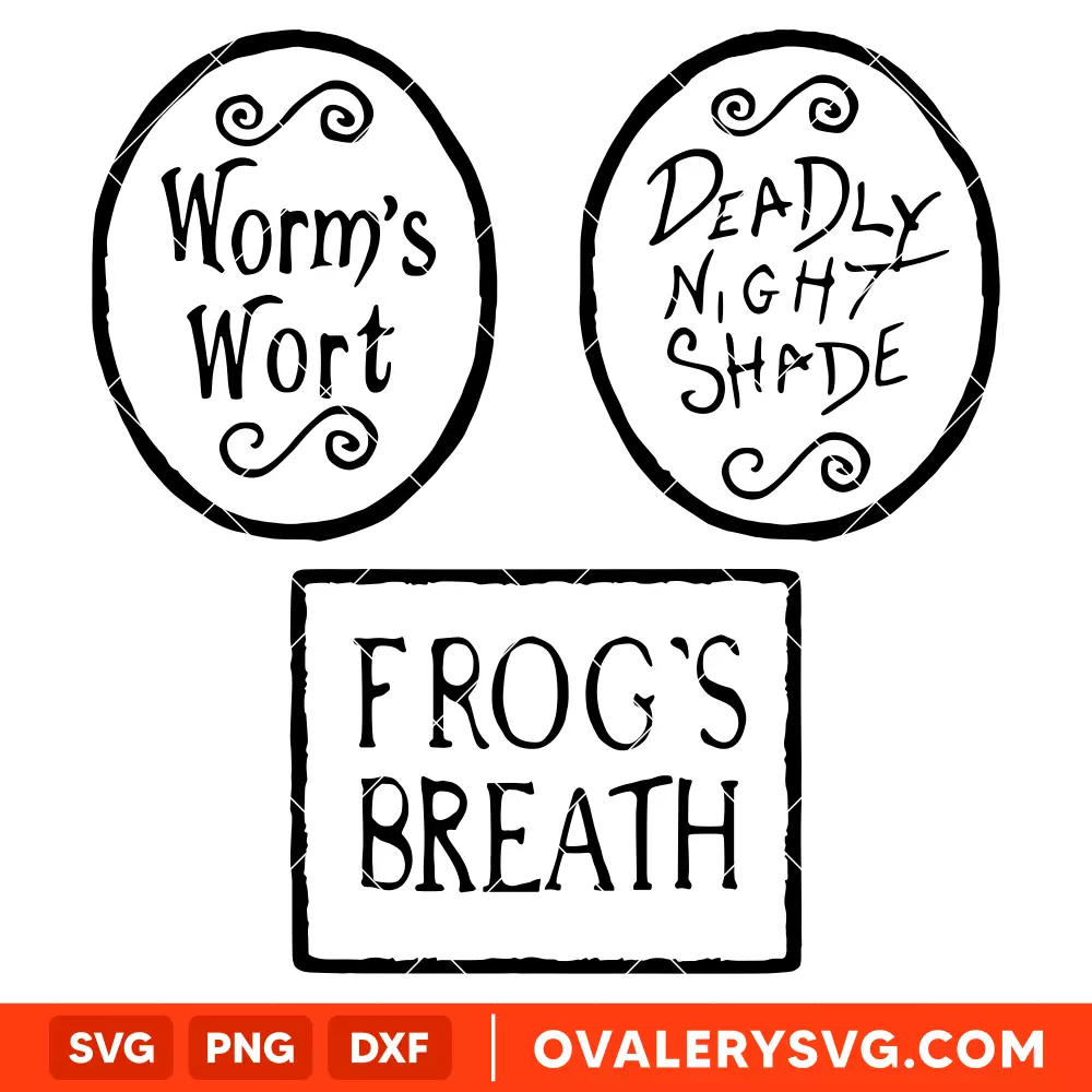 Nightmare Before Christmas Sally's Potion Jars SVG, Halloween SVG, Cricut, Silhouette SVG PNG Cut File
