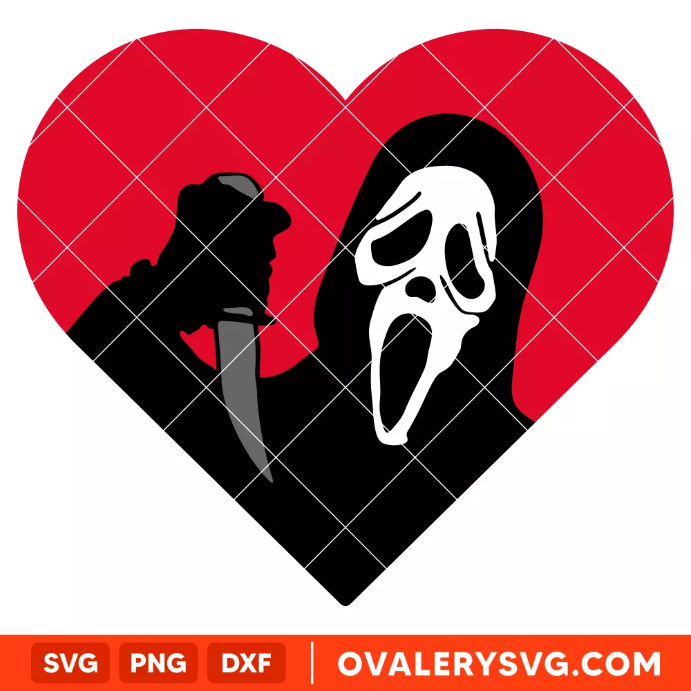 Scream Heart SVG, Halloween SVG, Horror Movie SVG, Cricut, Silhouette SVG PNG Cut File