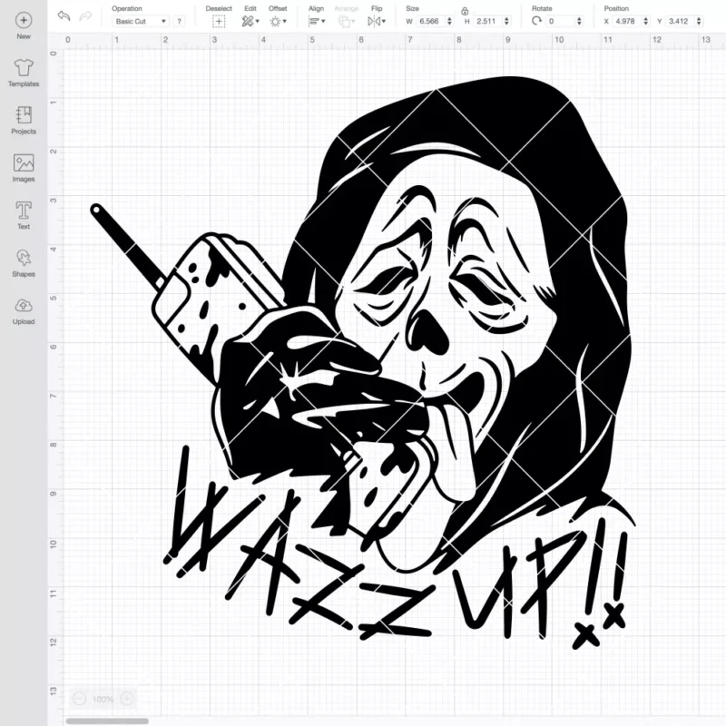 Wazzup Scream Face Scary Movie SVG, Halloween SVG, Horror Movie SVG | Instant Download SVG PNG Cut File for Cricut & Silhouette - Image 2