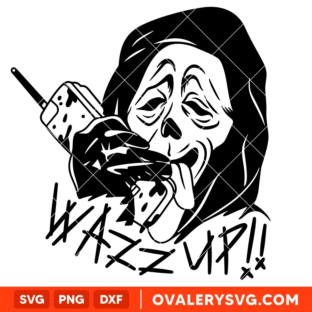 Wazzup Scream Face Scary Movie SVG, Halloween SVG, Horror Movie SVG, Cricut, Silhouette SVG PNG Cut File