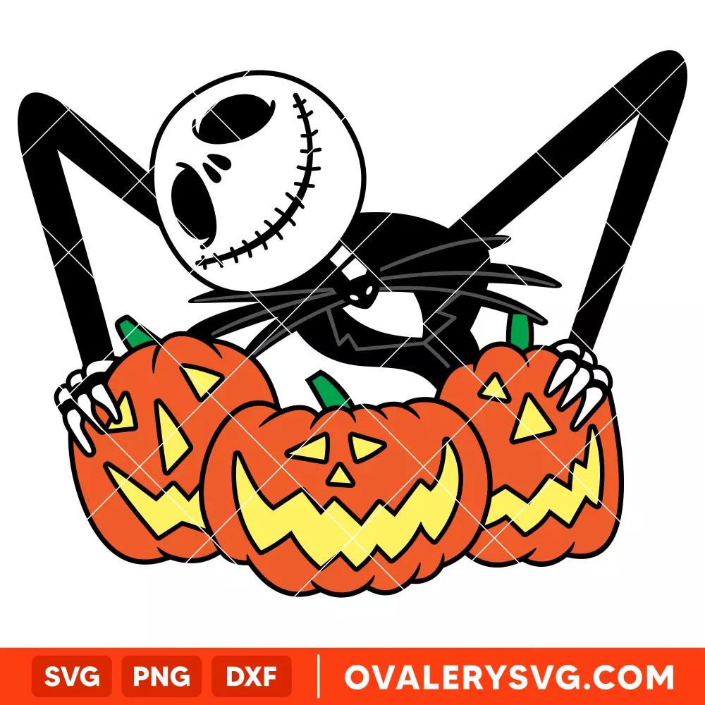 Jack Pumpkin King SVG, Nightmare Before Christmas SVG, Halloween SVG, Cricut, Silhouette SVG PNG Cut File